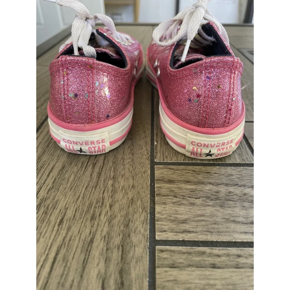 CONVERSE All Star Girls Rose Pink Glitter Sparkle Sneaker Shoe Youth Size‎ 1